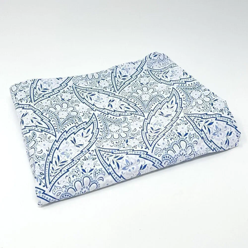 1 Ralph Lauren Blue White Paisley Floral Single Standard Pillowcase Cotton
